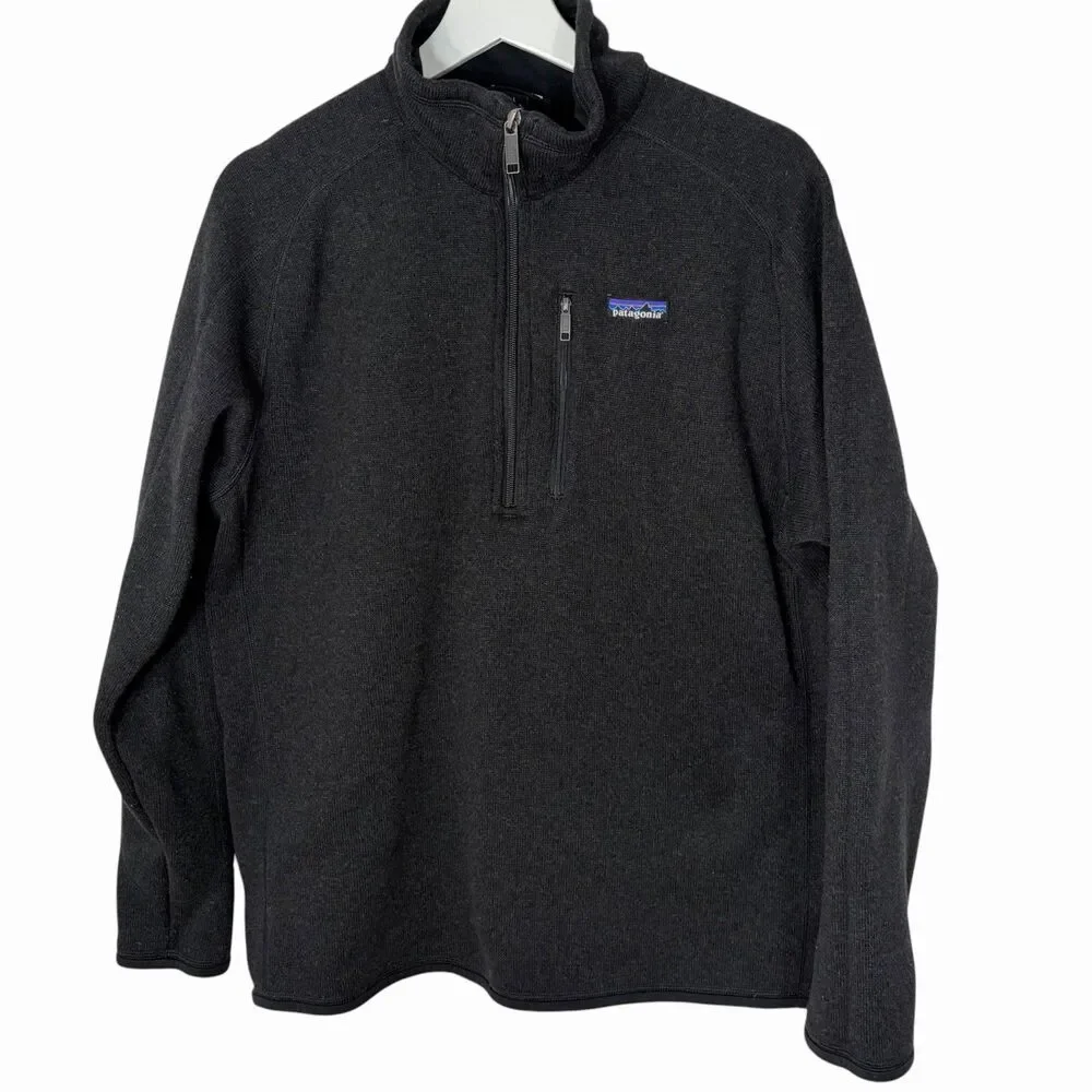 Patagonia Mens Better Sweater 1/4 Zip Fleece Pullover Black 25522 Large